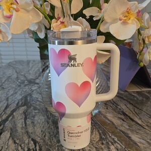 Stanley Heart Design Tumbler - White and Pink